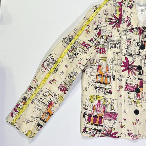 Coldwater Creek - Women's Size L - Tan Button-up Blazer Sketch Art Print - Picture 10 of 10